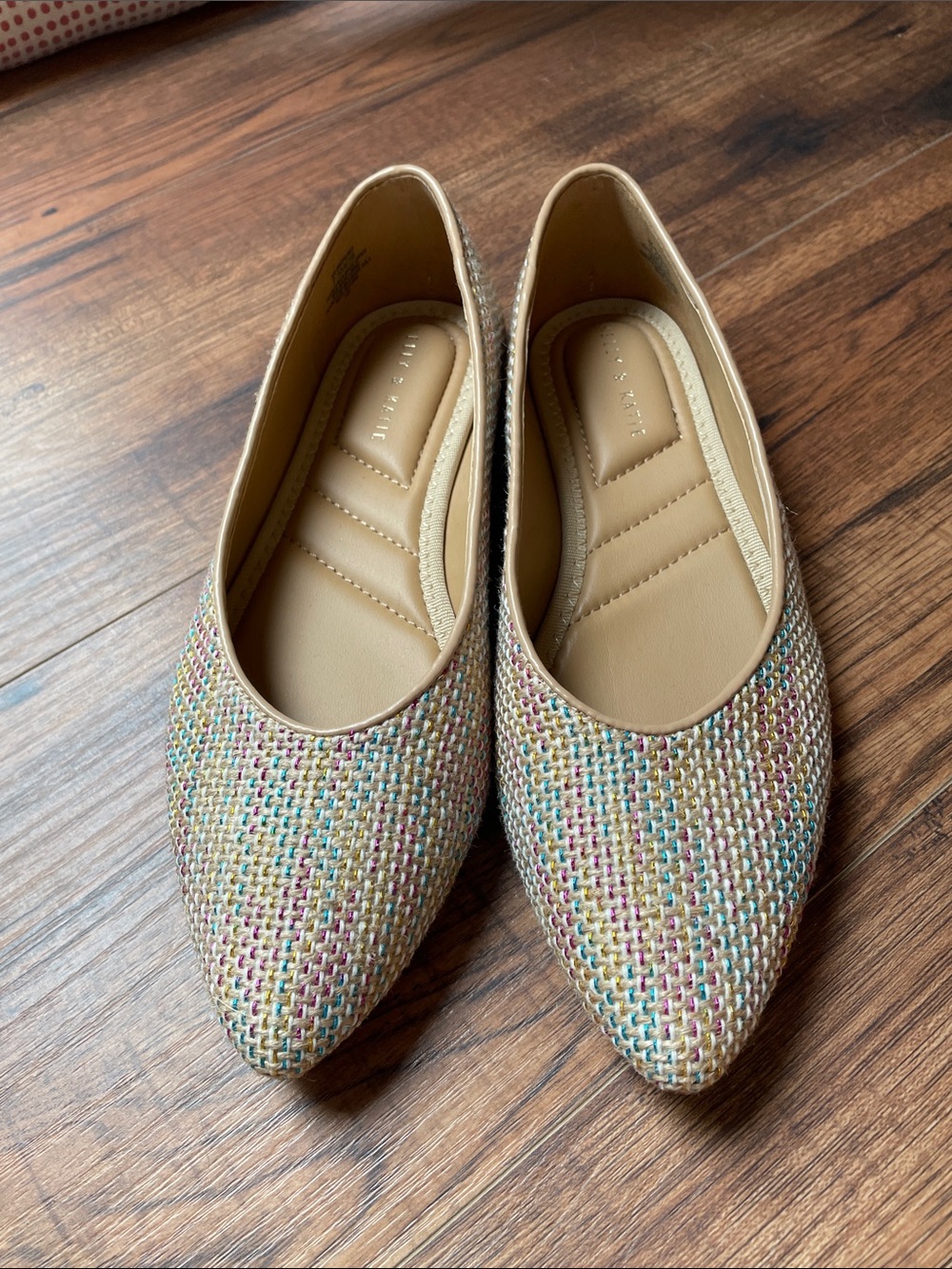 Kelly & Katie Multicolor Woven Pointed Toe Flats